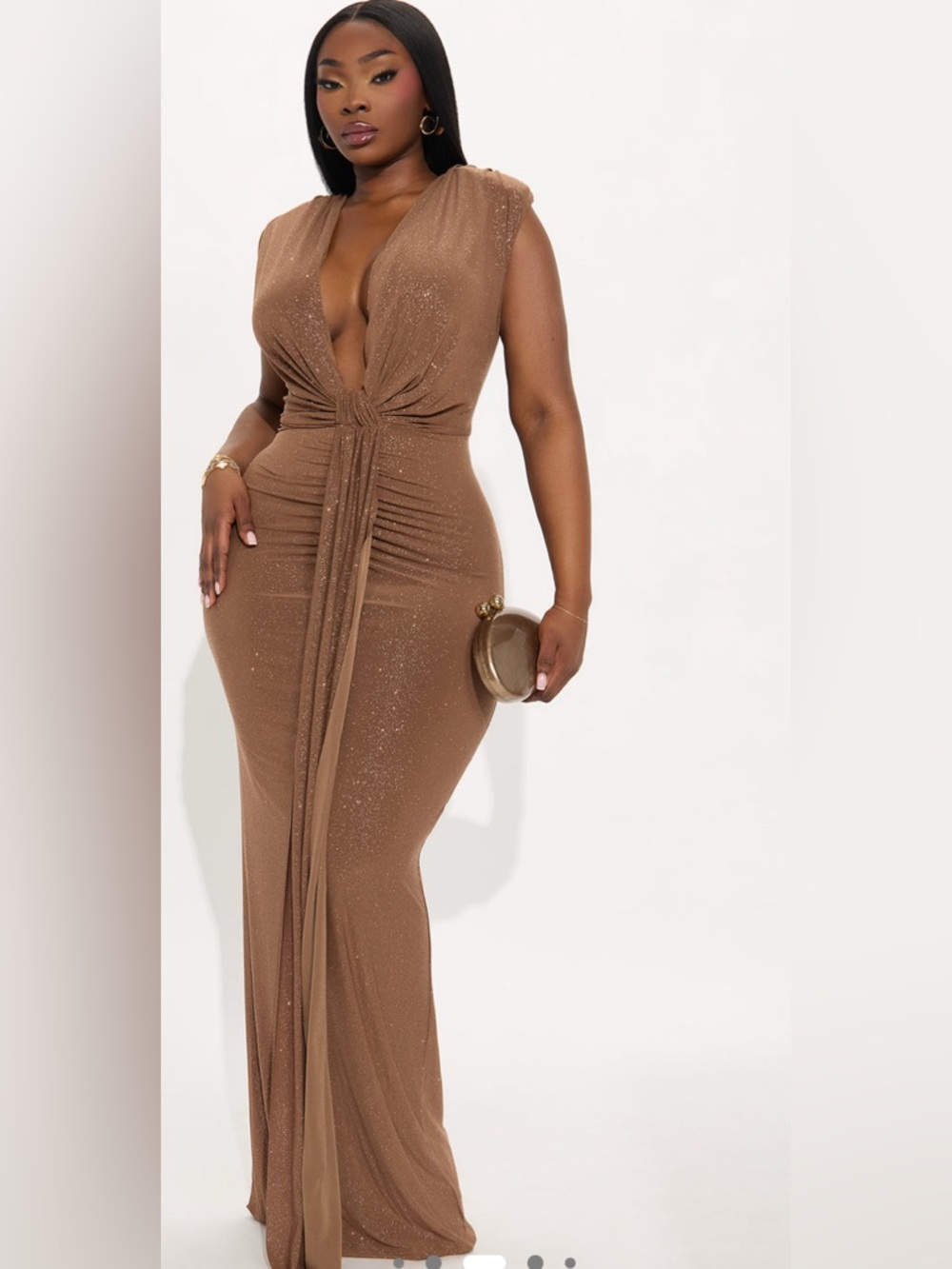 Elegant Brown Evening Dress